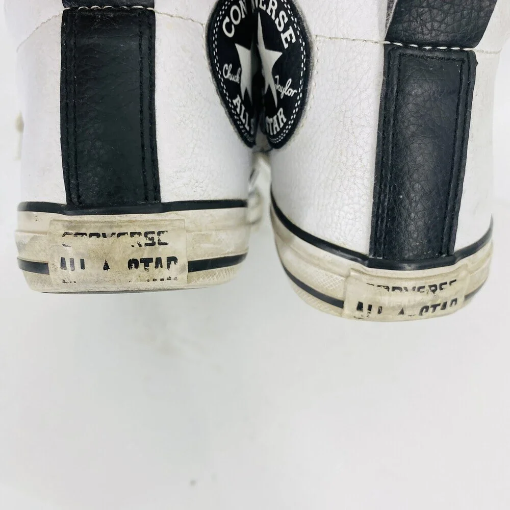 Converse All Star White Leather Junior Size 4.5 Ankle Lace Up Shoes